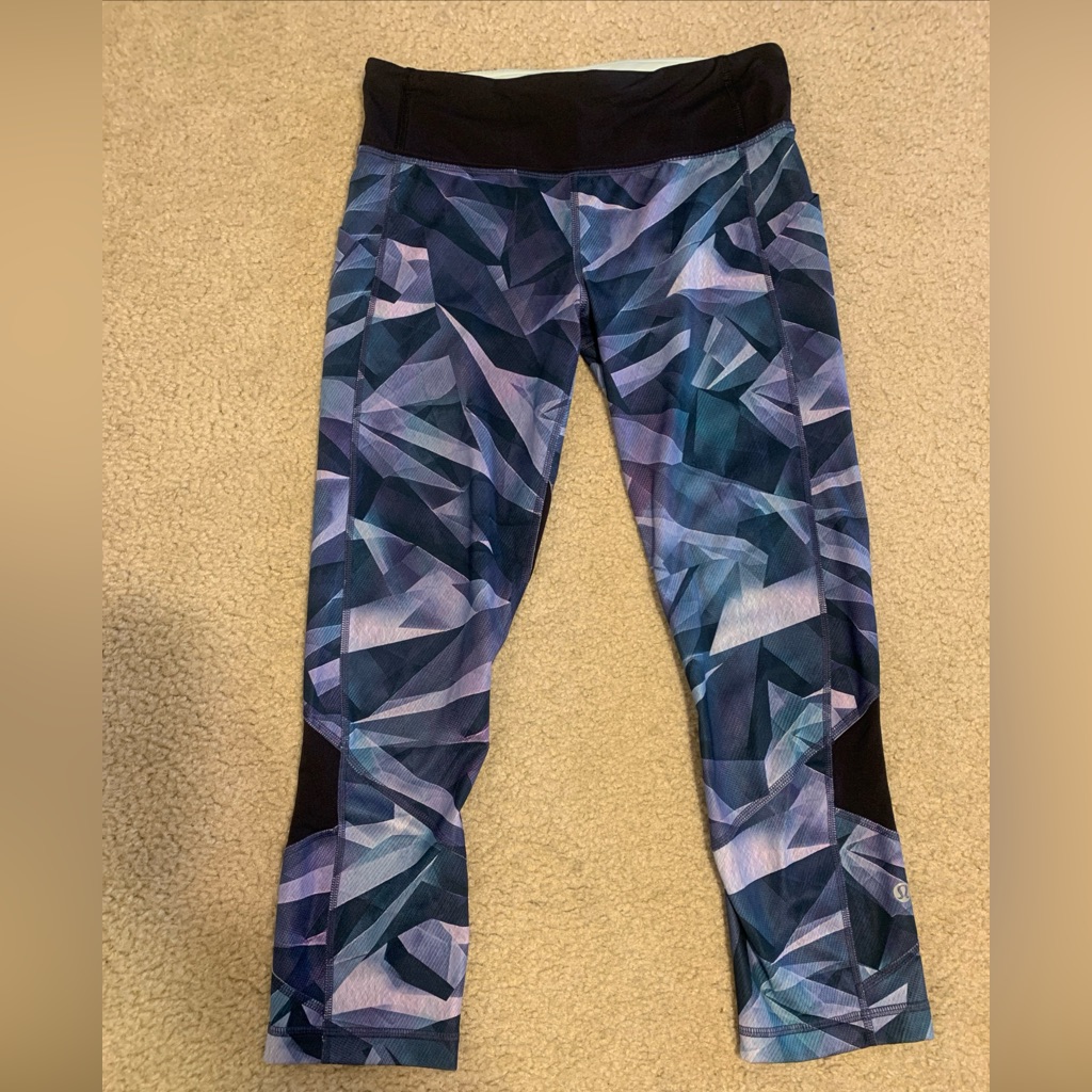 Lululemon Athletica Abstract Blue And Purple Leggings